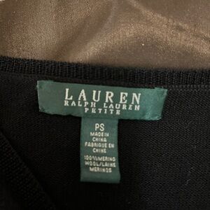 Lauren Ralph Lauren Classic Black 100% Merino Wool dress. NWT.